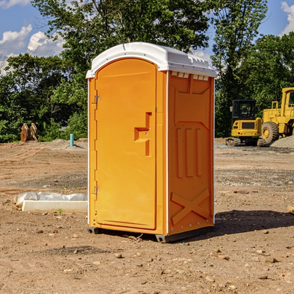 how often are the porta potties cleaned and serviced during a rental period in Stanton